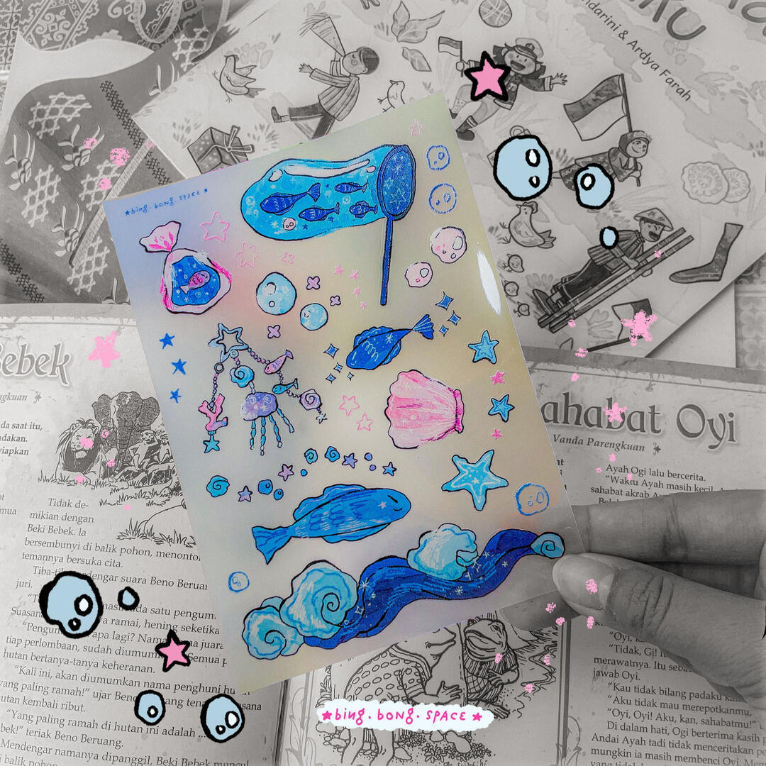 fishu tank - sticker sheet